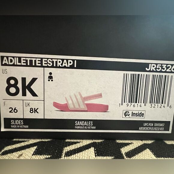 Adidas adilette Estrap Toddler Swimming Slides- Size 8K - Picture 6 of 6